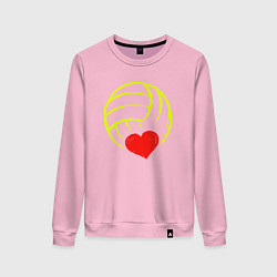 Свитшот хлопковый женский Volleyball Heart, цвет: светло-розовый