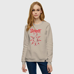 Свитшот хлопковый женский Slipknot Slip Goats Art, цвет: миндальный — фото 2