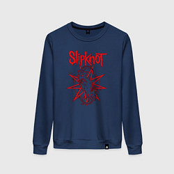 Свитшот хлопковый женский Slipknot Slip Goats Art, цвет: тёмно-синий