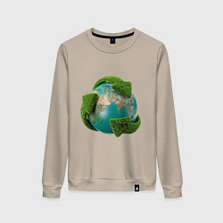 Свитшот хлопковый женский Чистая планета, цвет: миндальный
