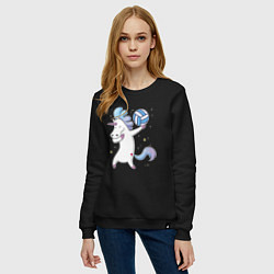 Свитшот хлопковый женский Unicorn Volleyball, цвет: черный — фото 2