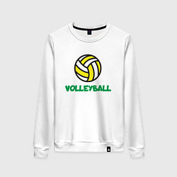 Свитшот хлопковый женский Game Volleyball, цвет: белый