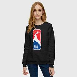 Свитшот хлопковый женский NBA - Bucks, цвет: черный — фото 2