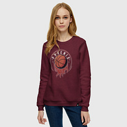 Свитшот хлопковый женский NBA - Suns, цвет: меланж-бордовый — фото 2