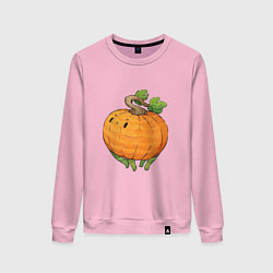 Свитшот хлопковый женский Недовольная тыква, цвет: светло-розовый