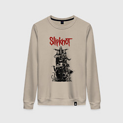 Свитшот хлопковый женский SLIPKNOT СЛИПКНОТ Z, цвет: миндальный