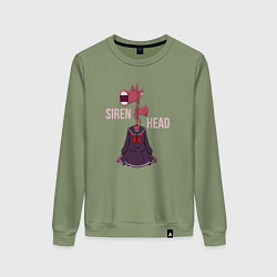Свитшот хлопковый женский Girl Siren Head, цвет: авокадо