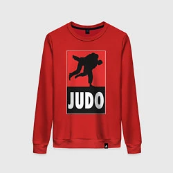 Свитшот хлопковый женский Judo, цвет: красный