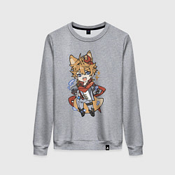 Свитшот хлопковый женский Лисёнок Тарталья, цвет: меланж