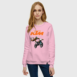 Свитшот хлопковый женский KTM МОТОКРОСС Z, цвет: светло-розовый — фото 2