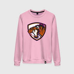 Свитшот хлопковый женский Тигр Убийца, цвет: светло-розовый