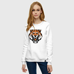 Свитшот хлопковый женский Tiger Roar, цвет: белый — фото 2