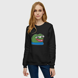 Свитшот хлопковый женский Pepe happy Пепе хеппи, цвет: черный — фото 2