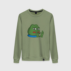 Свитшот хлопковый женский Pepe love пепе лов, цвет: авокадо