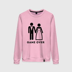 Свитшот хлопковый женский GAME OVER МОЛОДОЖЕНЫ, цвет: светло-розовый