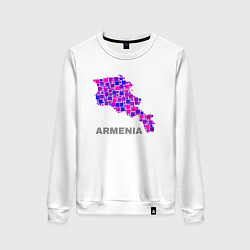 Свитшот хлопковый женский Армения Armenia, цвет: белый