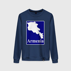 Свитшот хлопковый женский Армения Armenia, цвет: тёмно-синий