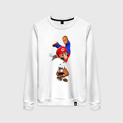 Свитшот хлопковый женский Goomba Hit, цвет: белый