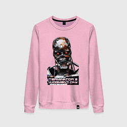 Свитшот хлопковый женский Terminator T-800, цвет: светло-розовый