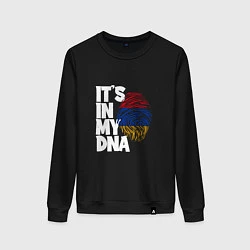 Свитшот хлопковый женский ДНК - Армения, цвет: черный