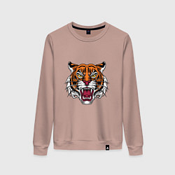 Свитшот хлопковый женский Style - Tiger, цвет: пыльно-розовый