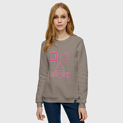 Свитшот хлопковый женский Давай Сыграем, цвет: утренний латте — фото 2
