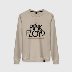 Свитшот хлопковый женский PINK FLOYD LOGO ПИНК ФЛОЙД, цвет: миндальный