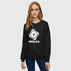 Свитшот хлопковый женский ROBLOX WHITE LOGO, цвет: черный — фото 2