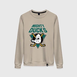 Свитшот хлопковый женский Анахайм Дакс, Mighty Ducks, цвет: миндальный