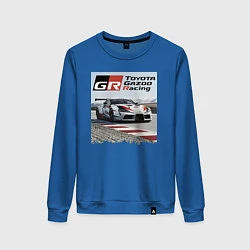 Свитшот хлопковый женский Toyota Gazoo Racing - легендарная спортивная коман, цвет: синий