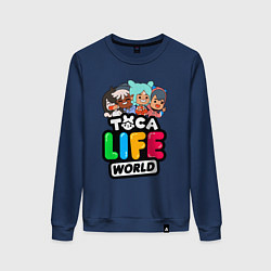 Свитшот хлопковый женский TOCA LIFE WORLD ТОКА ЛАЙФ ВОРЛД ПЕРСОНАЖИ, цвет: тёмно-синий