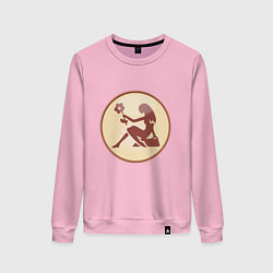 Свитшот хлопковый женский Дева бежевая зз, цвет: светло-розовый