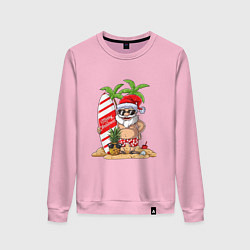 Свитшот хлопковый женский Santa on Vibe, цвет: светло-розовый