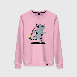 Свитшот хлопковый женский Беги, Васька, беги!, цвет: светло-розовый
