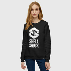 Свитшот хлопковый женский SHLSHK Glitched Logo Collection, цвет: черный — фото 2