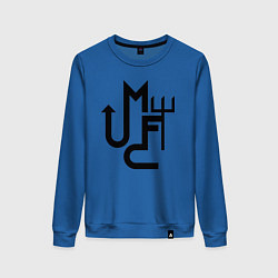 Свитшот хлопковый женский Манчестер Юнайтед минимализм, цвет: синий