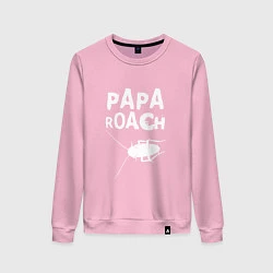 Свитшот хлопковый женский Papa roach Таракан, цвет: светло-розовый