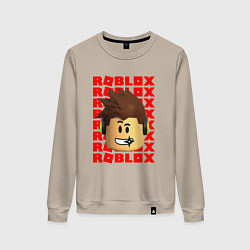 Свитшот хлопковый женский ROBLOX RED LOGO LEGO FACE, цвет: миндальный