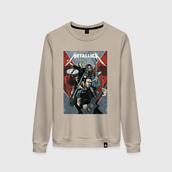 Свитшот хлопковый женский Metallica - cool dudes!, цвет: миндальный