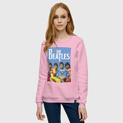 Свитшот хлопковый женский The Beatles - world legend!, цвет: светло-розовый — фото 2