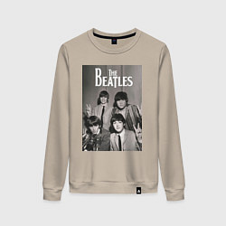 Свитшот хлопковый женский Легендарные музыканты, цвет: миндальный