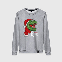 Свитшот хлопковый женский T-rex Merry Roar, цвет: меланж