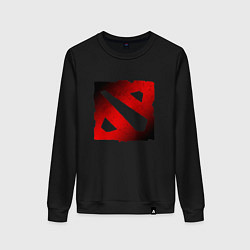 Свитшот хлопковый женский ЧЁРНО КРАСНОЕ ЛОГО ДОТА 2 DOTA 2 LOGO, цвет: черный
