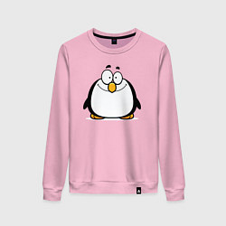 Свитшот хлопковый женский Глазастый пингвин, цвет: светло-розовый