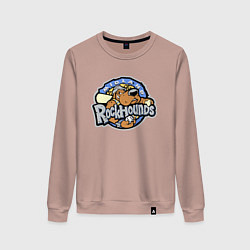 Свитшот хлопковый женский Midland Rockhounds - baseball team, цвет: пыльно-розовый