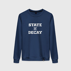 Свитшот хлопковый женский State of Decay Logo спина, цвет: тёмно-синий