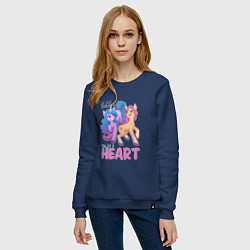 Свитшот хлопковый женский My Little Pony Follow your heart, цвет: тёмно-синий — фото 2