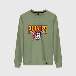 Свитшот хлопковый женский Pittsburgh Pirates - baseball team, цвет: авокадо