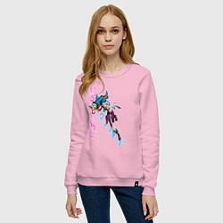 Свитшот хлопковый женский Джинкс Граффити Аркейн, цвет: светло-розовый — фото 2