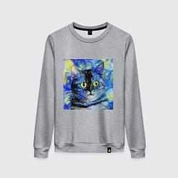 Женский свитшот Кот ван Гога Настроение